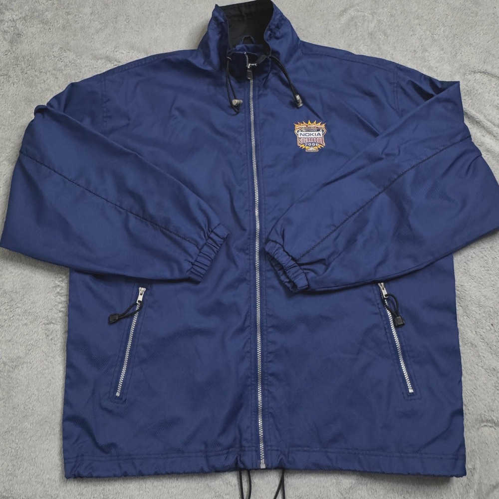 Vintage Nokia Sugar Bowl‎ 2000 Jacket Luna Pier Brand Size XL Blue Full Zip